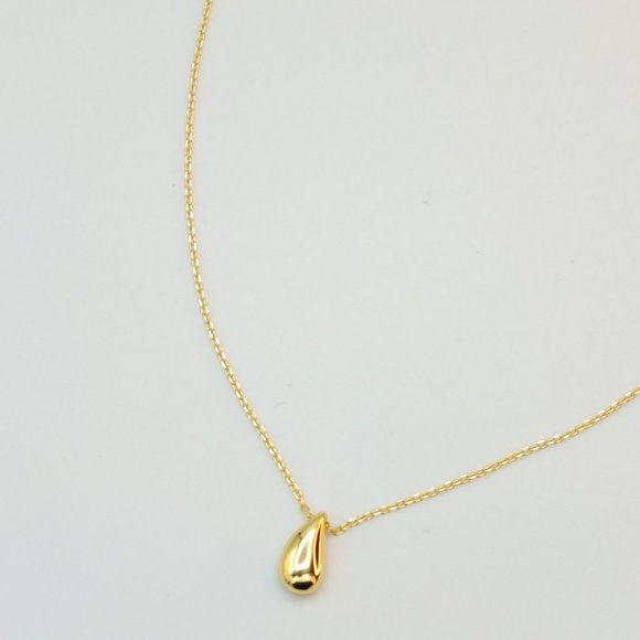 Cate 18K Gold Vermeil Water Droplet Necklace - Picture 2 of 9